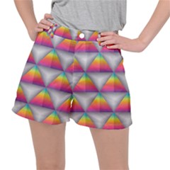 Trianggle Background Colorful Triangle Stretch Ripstop Shorts by Wegoenart
