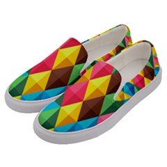 Background Colorful Abstract Men s Canvas Slip Ons