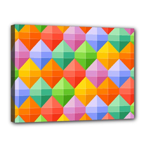 Colorful Geometric Canvas 16  X 12  (stretched) by Wegoenart