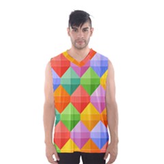 Colorful Geometric Men s Basketball Tank Top