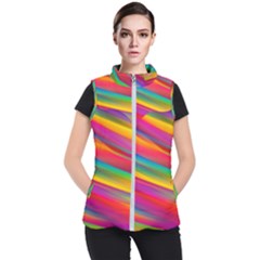 Colorful Background Women s Puffer Vest by Wegoenart