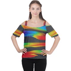 Abstarct Pattern Colorful Background Cutout Shoulder Tee