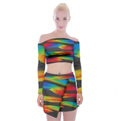 Abstarct Pattern Colorful Background Off Shoulder Top With Mini Skirt Set by Wegoenart