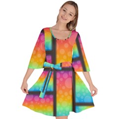 Background Colorful Abstract Velour Kimono Dress