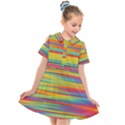 Colorful Background Pattern Kids  Short Sleeve Shirt Dress View1