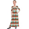 Abstract Background Circle Square Kids  Quarter Sleeve Maxi Dress View1