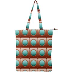 Abstract Background Circle Square Double Zip Up Tote Bag by Wegoenart
