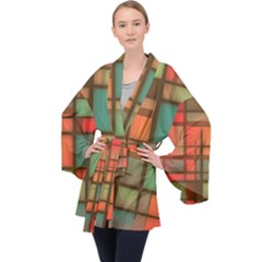 Background Abstract Colorful Velvet Kimono Robe