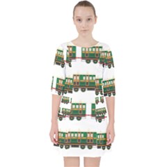 Trains Pattern Transportation Pocket Dress by Wegoenart