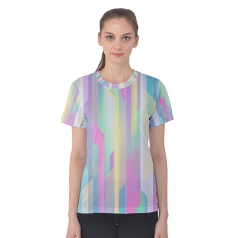 Background Abstract Pastels Women s Cotton Tee by Wegoenart