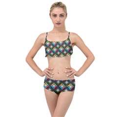 Seamless Pattern Background Abstract Layered Top Bikini Set