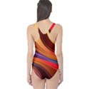 Abstract Colorful Background Wavy One Piece Swimsuit View2