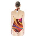 Abstract Colorful Background Wavy Halter Swimsuit View2