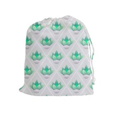 Plant Pattern Green Leaf Flora Drawstring Pouch (xl) by Wegoenart