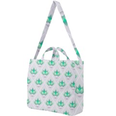 Plant Pattern Green Leaf Flora Square Shoulder Tote Bag by Wegoenart