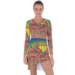 Mountain Village Village Medieval Asymmetric Cut-out Shift Dress by Wegoenart