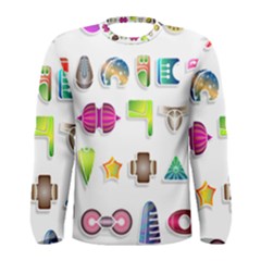 Shapes Abstract Set Pack Men s Long Sleeve Tee