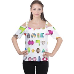 Shapes Abstract Set Pack Cutout Shoulder Tee