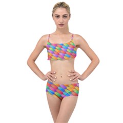Colorful Background Abstract Layered Top Bikini Set