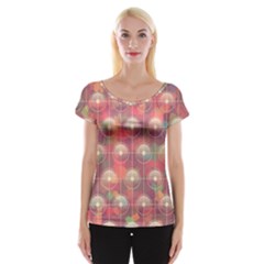 Colorful Background Abstrac Pattern Cap Sleeve Top by Wegoenart