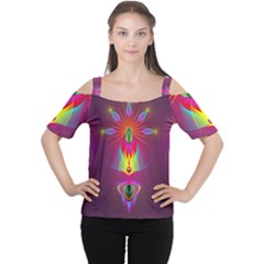 Abstract Bright Colorful Background Cutout Shoulder Tee