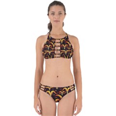 Stylised Horns Black Pattern Perfectly Cut Out Bikini Set by Wegoenart