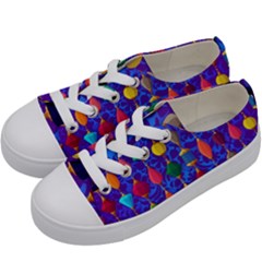 Colorful Background Stones Jewels Kids  Low Top Canvas Sneakers