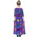 Colorful Background Stones Jewels Kids  Quarter Sleeve Maxi Dress View2