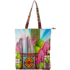 Zen Garden Japanese Nature Garden Double Zip Up Tote Bag by Wegoenart