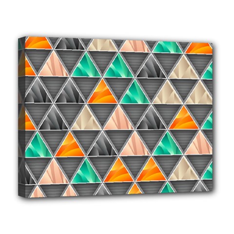 Abstract Geometric Triangle Shape Canvas 14  X 11  (stretched) by Wegoenart