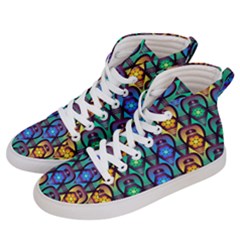 Pattern Background Bright Blue Men s Hi-top Skate Sneakers by Wegoenart