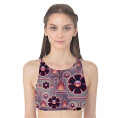 Background Floral Flower Stylised Tank Bikini Top