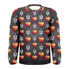 Love Heart Background Men s Long Sleeve Tee