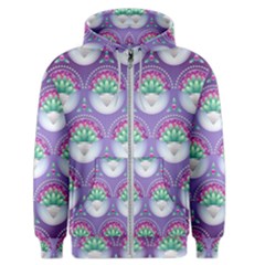 Background Floral Pattern Purple Men s Zipper Hoodie by Wegoenart