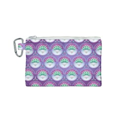 Background Floral Pattern Purple Canvas Cosmetic Bag (small) by Wegoenart