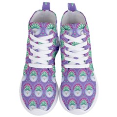 Background Floral Pattern Purple Women s Lightweight High Top Sneakers by Wegoenart