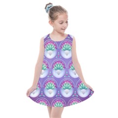 Background Floral Pattern Purple Kids  Summer Dress by Wegoenart