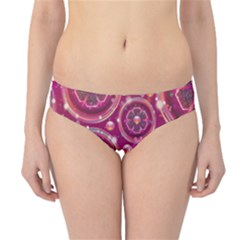 Pink Abstract Background Floral Glossy Hipster Bikini Bottoms by Wegoenart