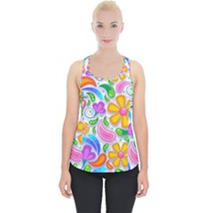 Floral Paisley Background Flower Piece Up Tank Top by Wegoenart