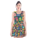 Presents Gifts Background Colorful Scoop Neck Skater Dress View1