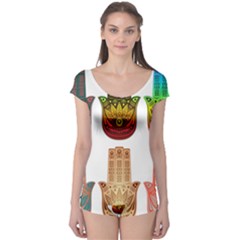 Evil Eye Protection Charm Colorful Boyleg Leotard  by Wegoenart