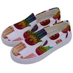 Evil Eye Protection Charm Colorful Kids  Canvas Slip Ons by Wegoenart