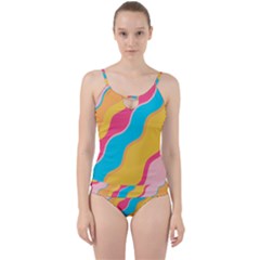 Cake Color Palette Painting Cut Out Top Tankini Set by Wegoenart