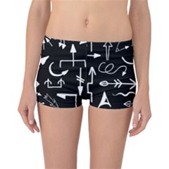 Arrows Vector Lines Strokes White Reversible Boyleg Bikini Bottoms by Wegoenart