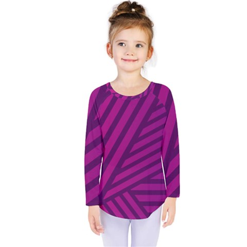 Pattern Lines Stripes Texture Kids  Long Sleeve Tee by Wegoenart