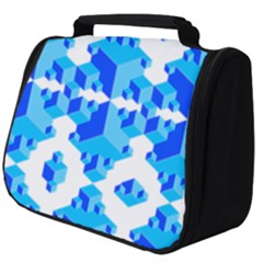 Blue Background Cubes Abstract Wallpapers Full Print Travel Pouch (big) by Wegoenart