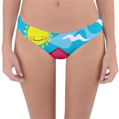 Kawaii Caricature Sun Nature City Reversible Hipster Bikini Bottoms by Wegoenart