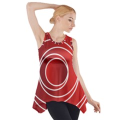 Background Circles Red Side Drop Tank Tunic by Wegoenart