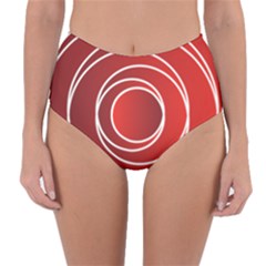 Background Circles Red Reversible High-waist Bikini Bottoms by Wegoenart