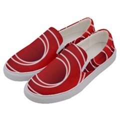 Background Circles Red Men s Canvas Slip Ons by Wegoenart